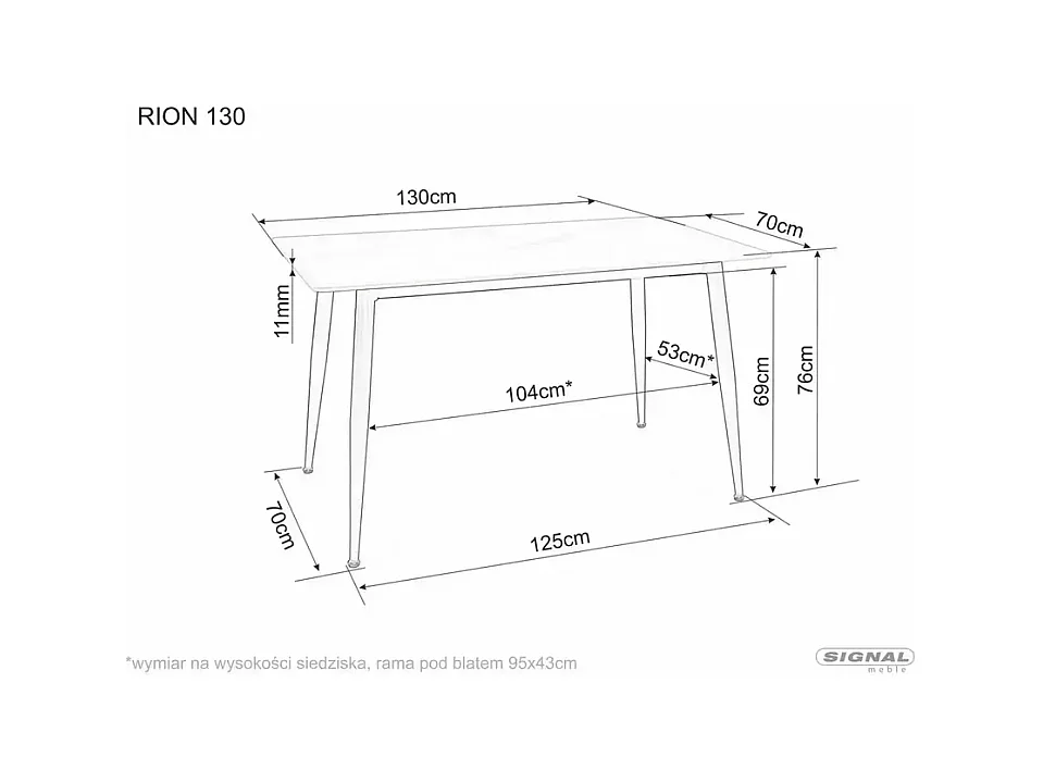Tavolo da pranzo Rion (70x130)/ceramica/metallo/Nero