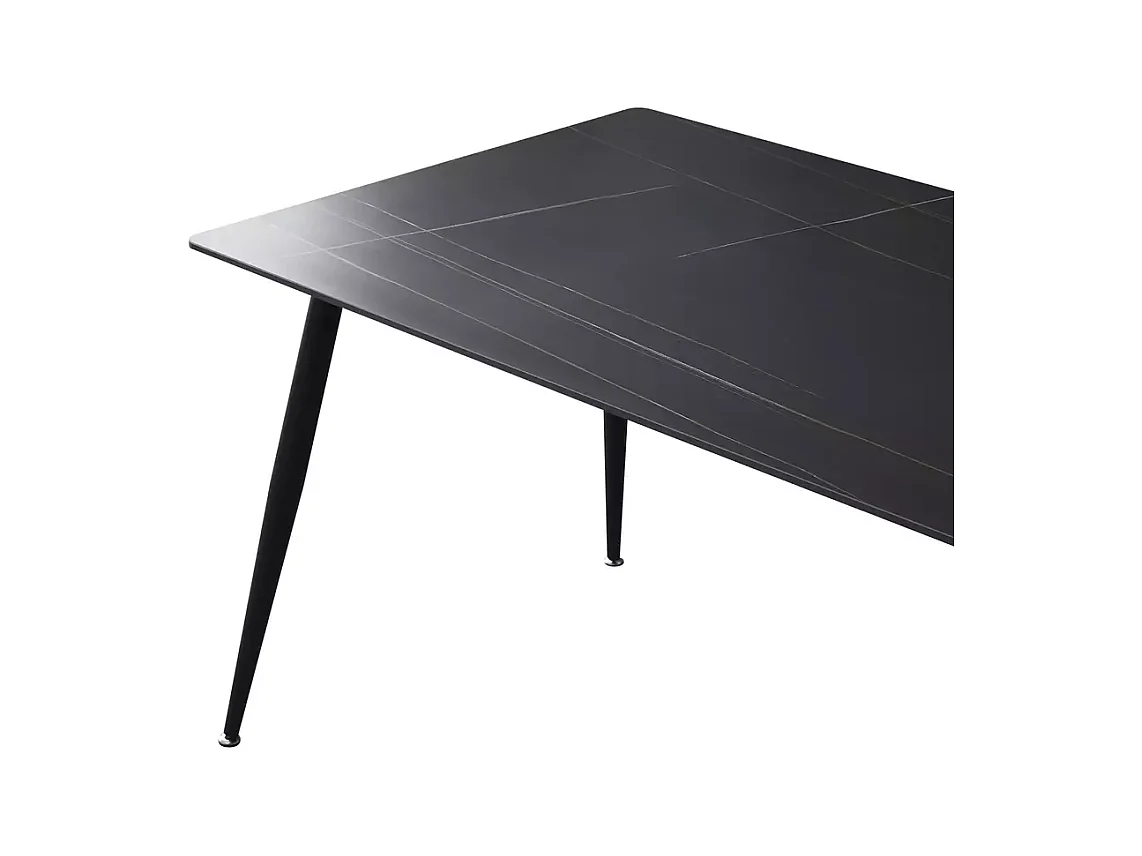 Tavolo da pranzo Rion (70x130)/ceramica/metallo/Nero