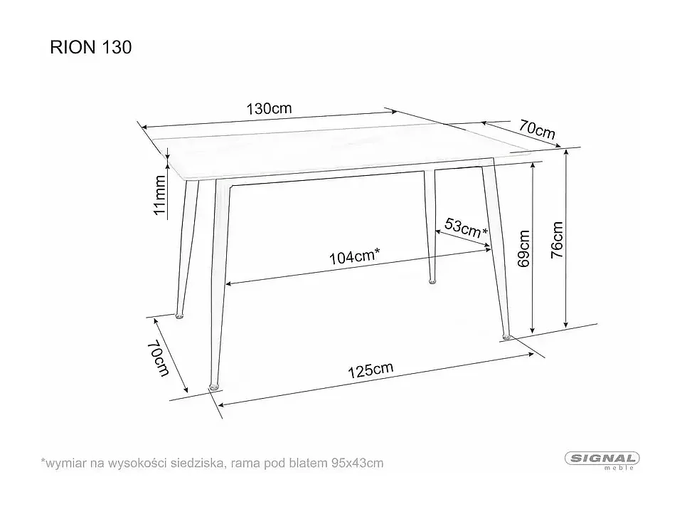 Esstisch  Rion (70x130)/Keramik/Metall/Schwarz
