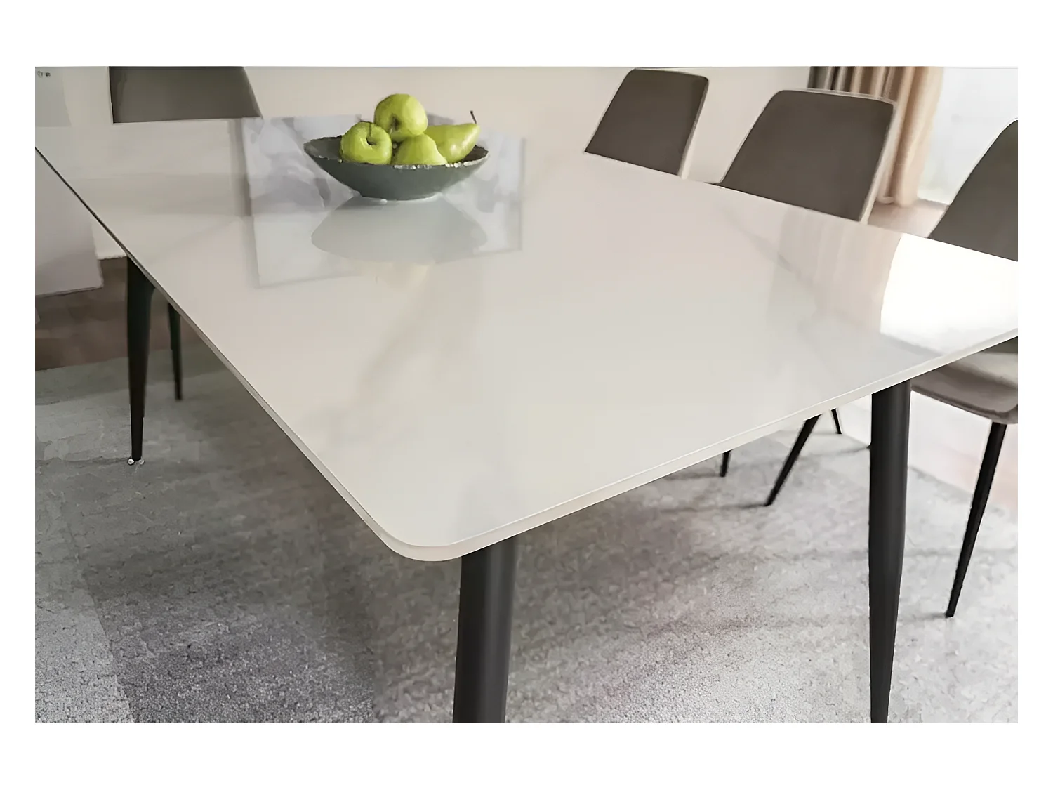 Tavolo da pranzo Rion (70x130)/ceramica/metallo/Bianco