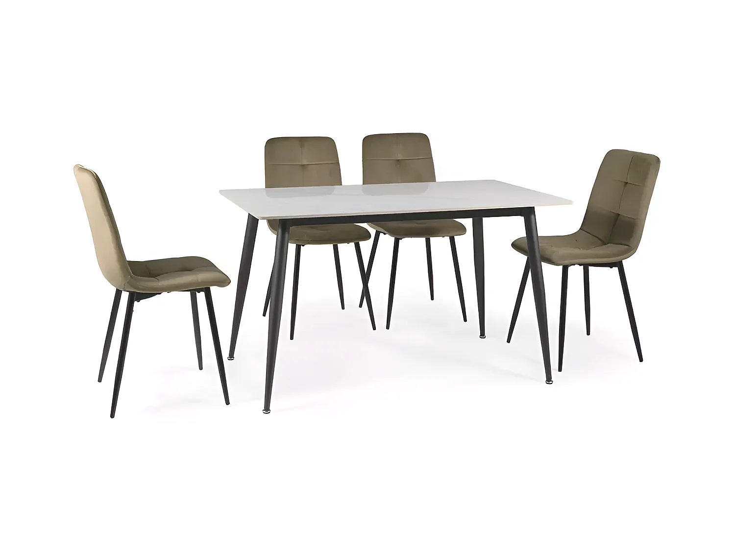 Tavolo da pranzo Rion (70x130)/ceramica/metallo/Bianco