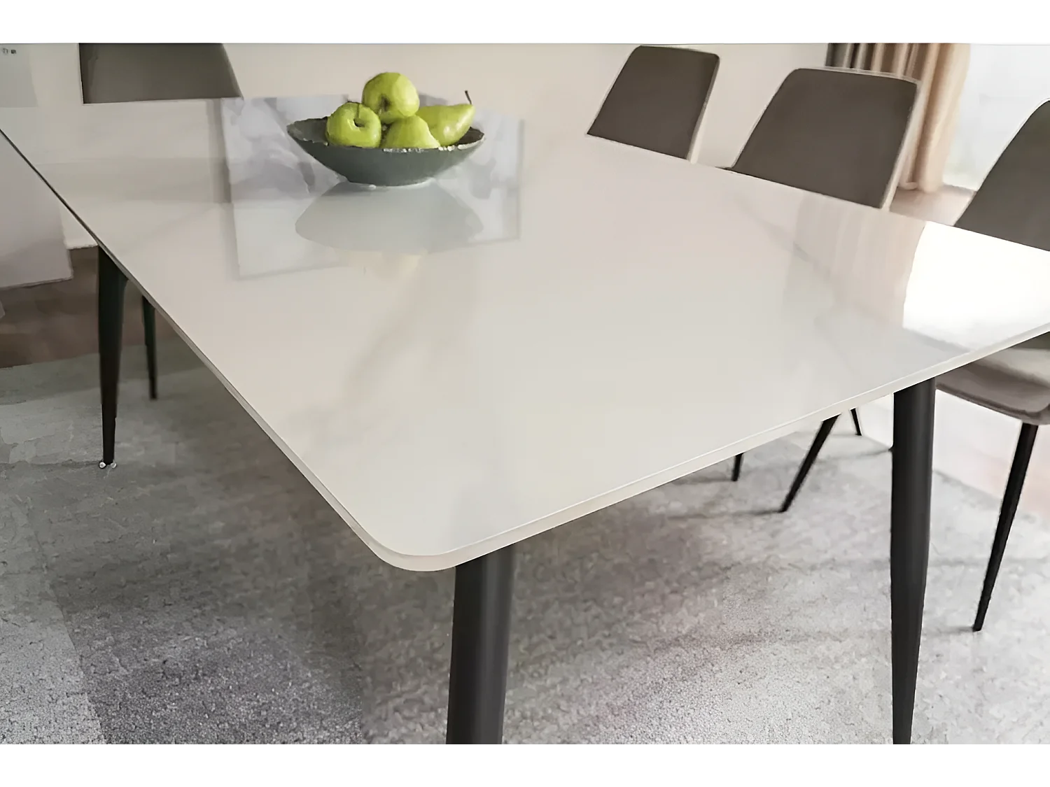 Table à manger Rion (70x130)/céramique/métal/Blanc