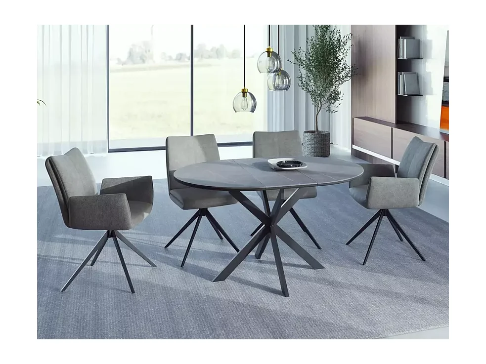 Esstisch Gaston(100x135)/Keramik/Metall/Grau