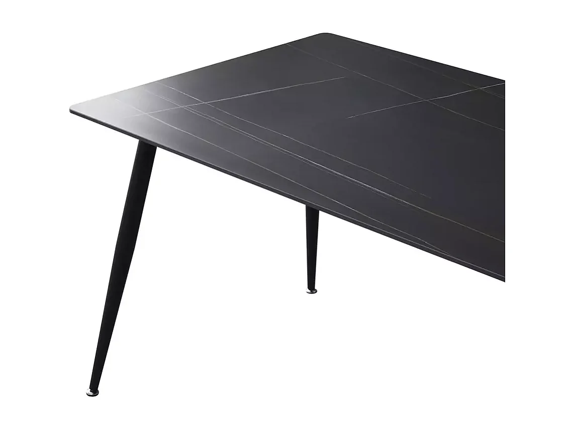 Table à manger Rion (90x160)/céramique/métal/Noir