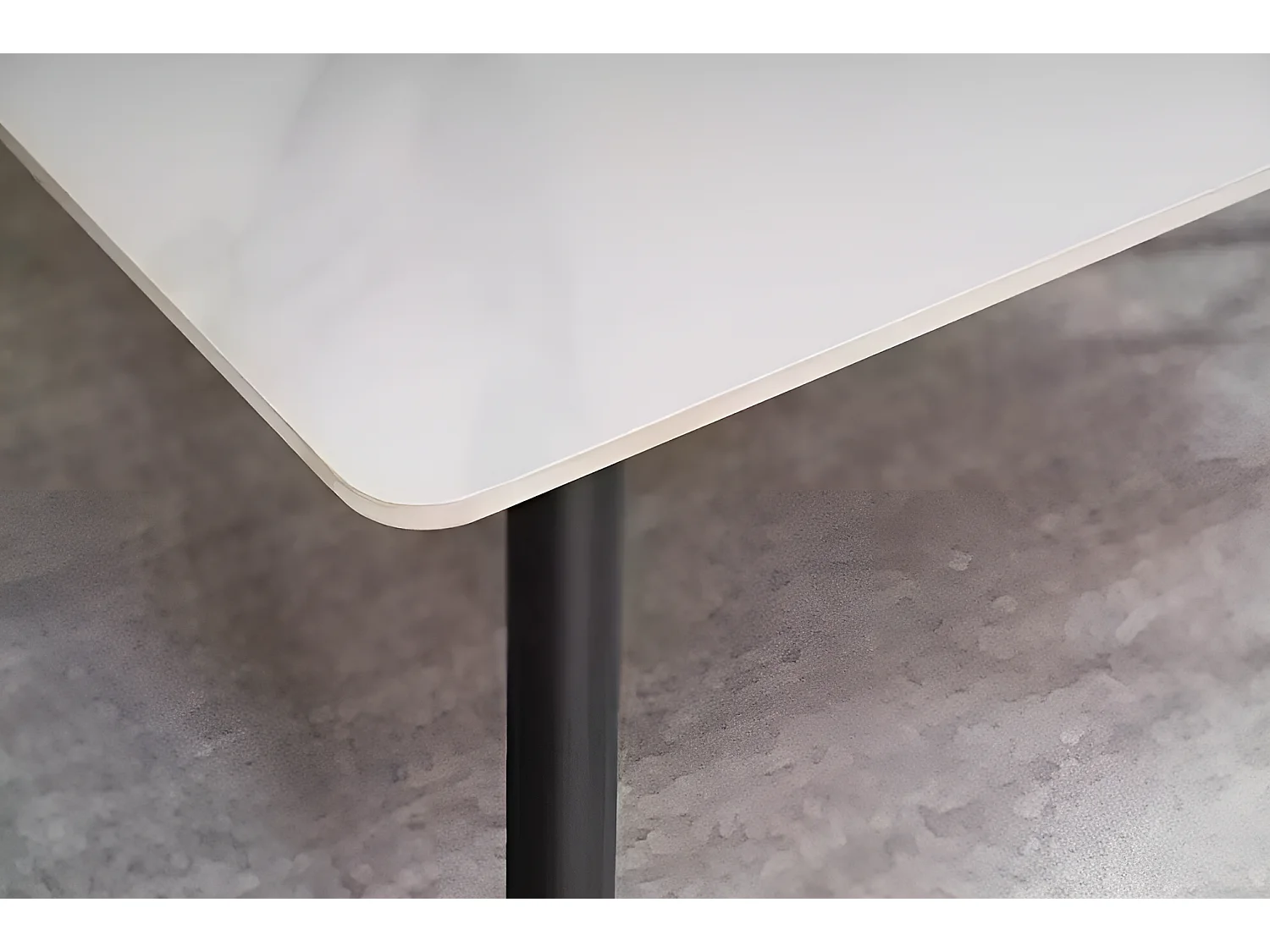 Table à manger Rion (90x160)/céramique/métal/Blanc