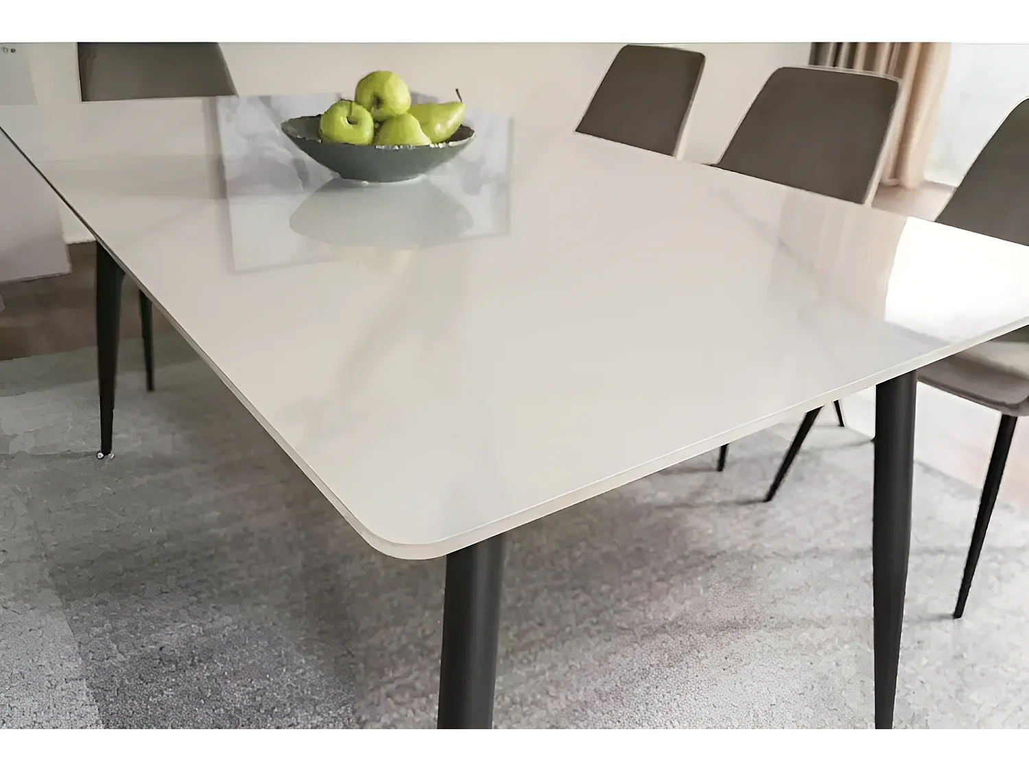 Esstisch  Rion (90x160)/Keramik/Metall/Weiss