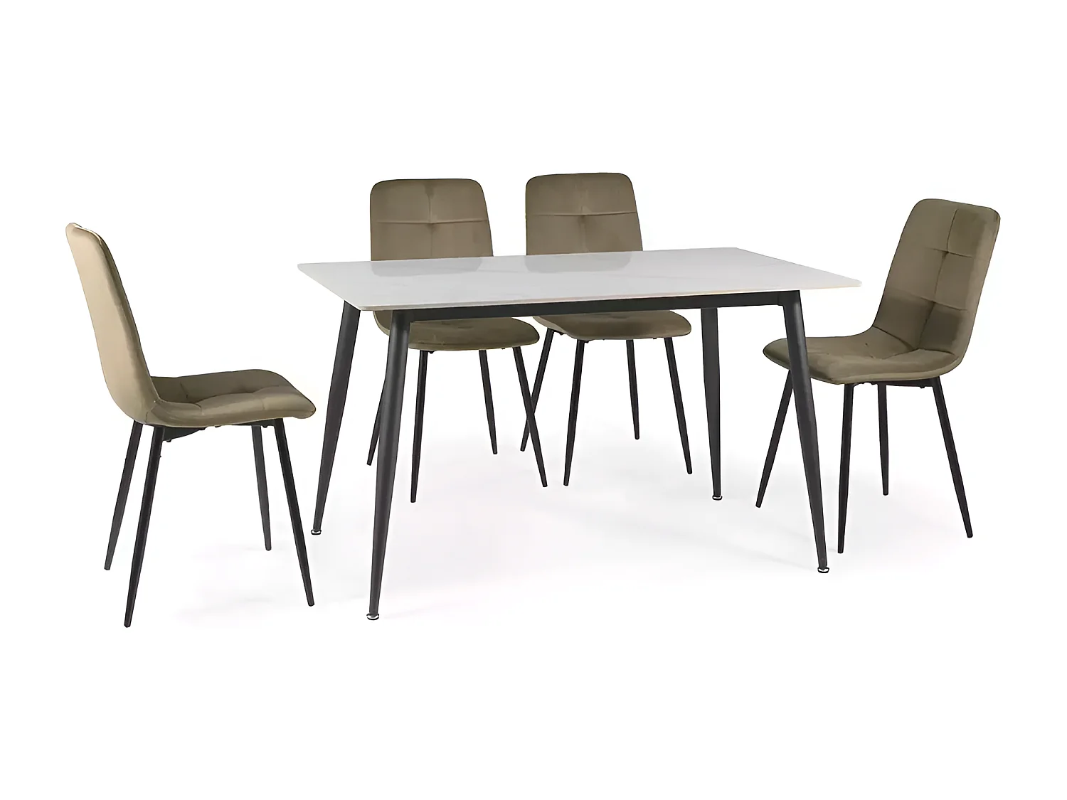 Esstisch  Rion (90x160)/Keramik/Metall/Weiss