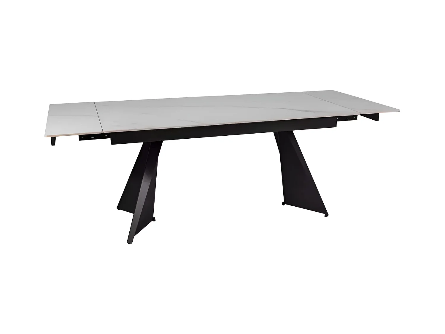 Table à manger Laconi (90x160-220)/céramique/métal/Blanc