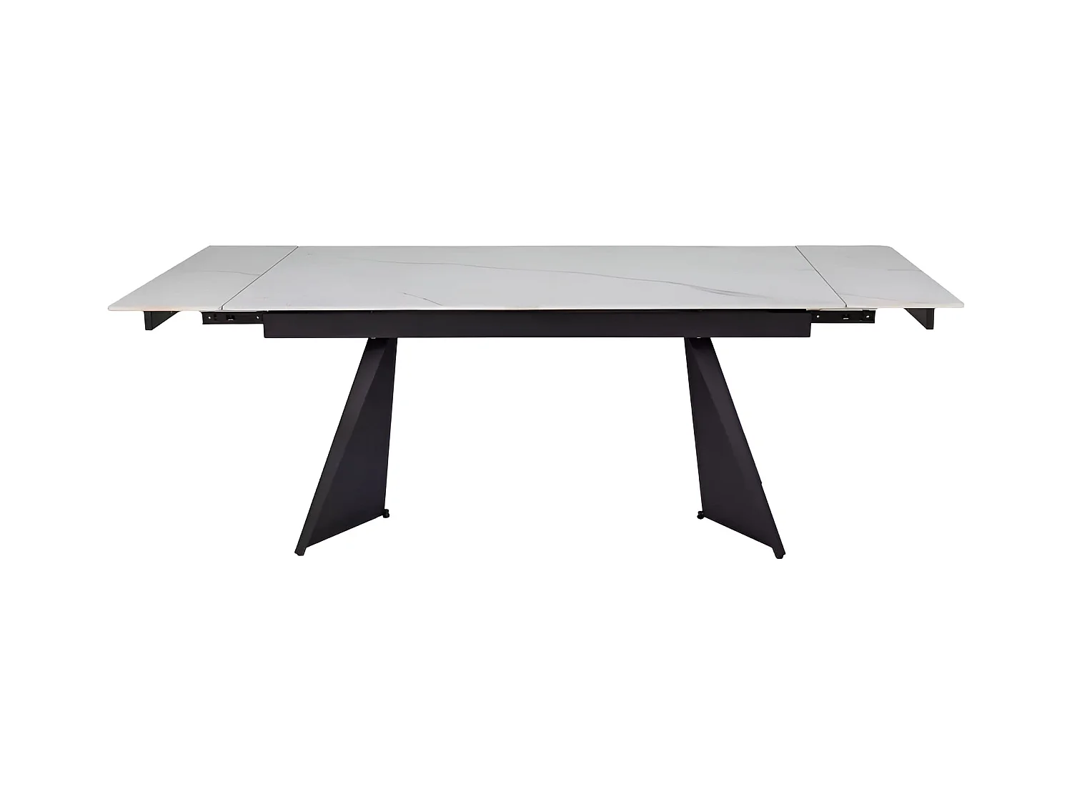 Table à manger Laconi (90x160-220)/céramique/métal/Blanc