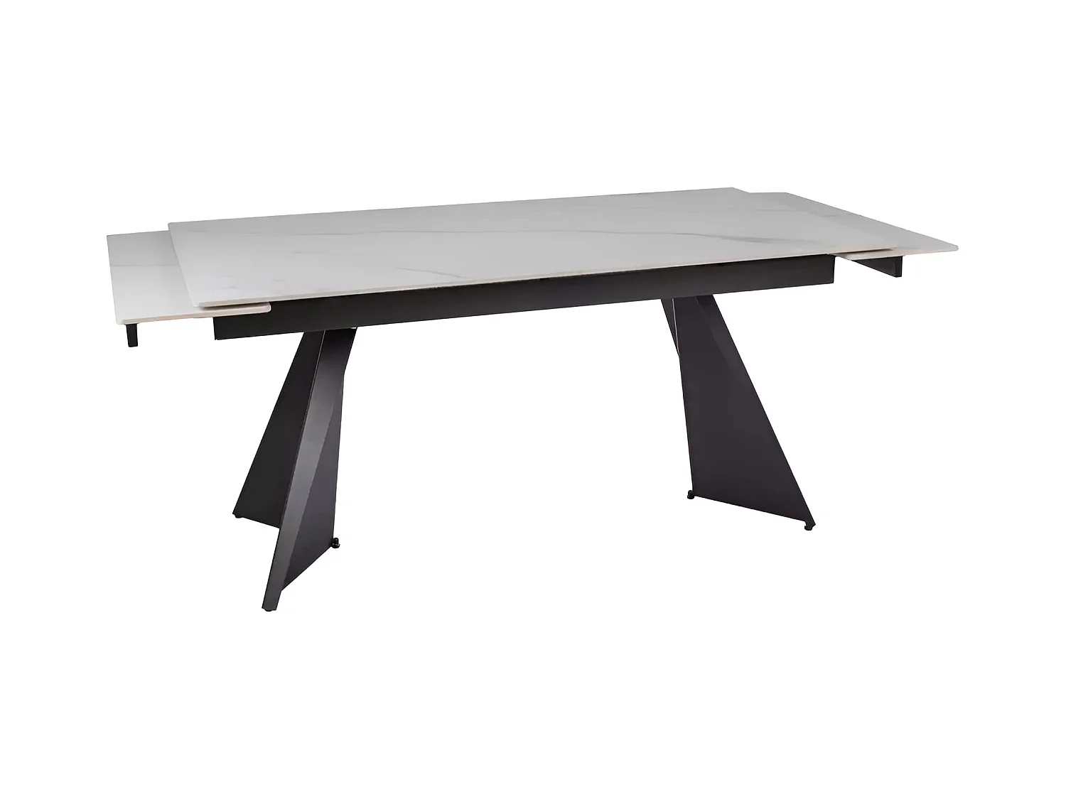 Table à manger Laconi (90x160-220)/céramique/métal/Blanc