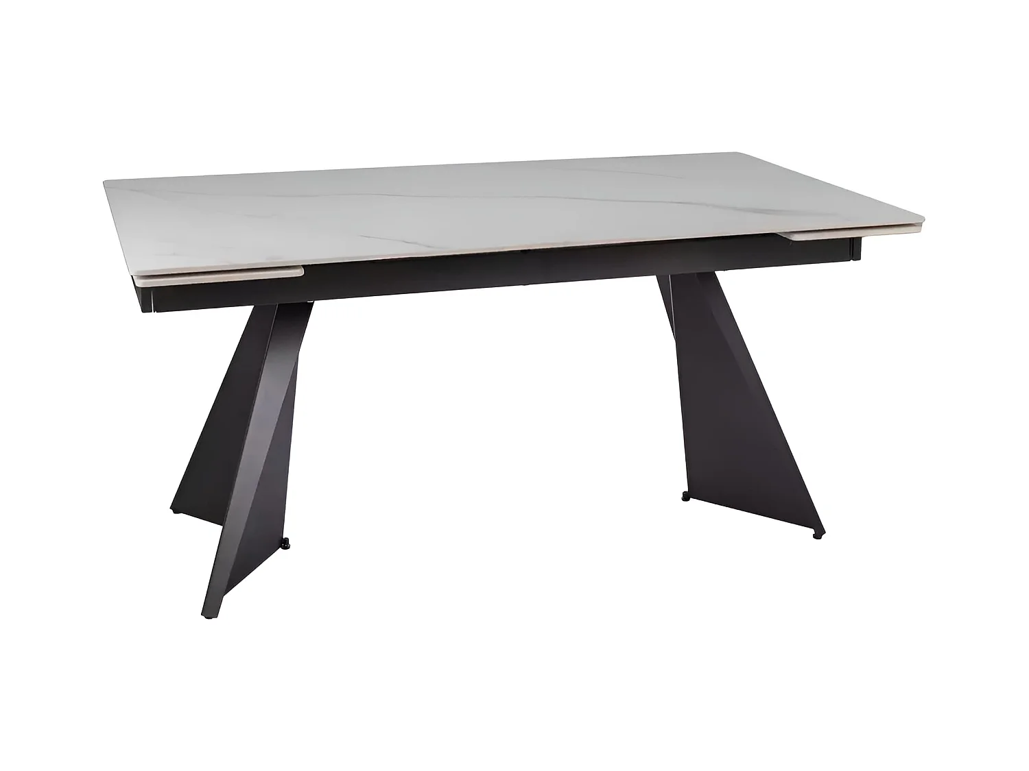 Table à manger Laconi (90x160-220)/céramique/métal/Blanc