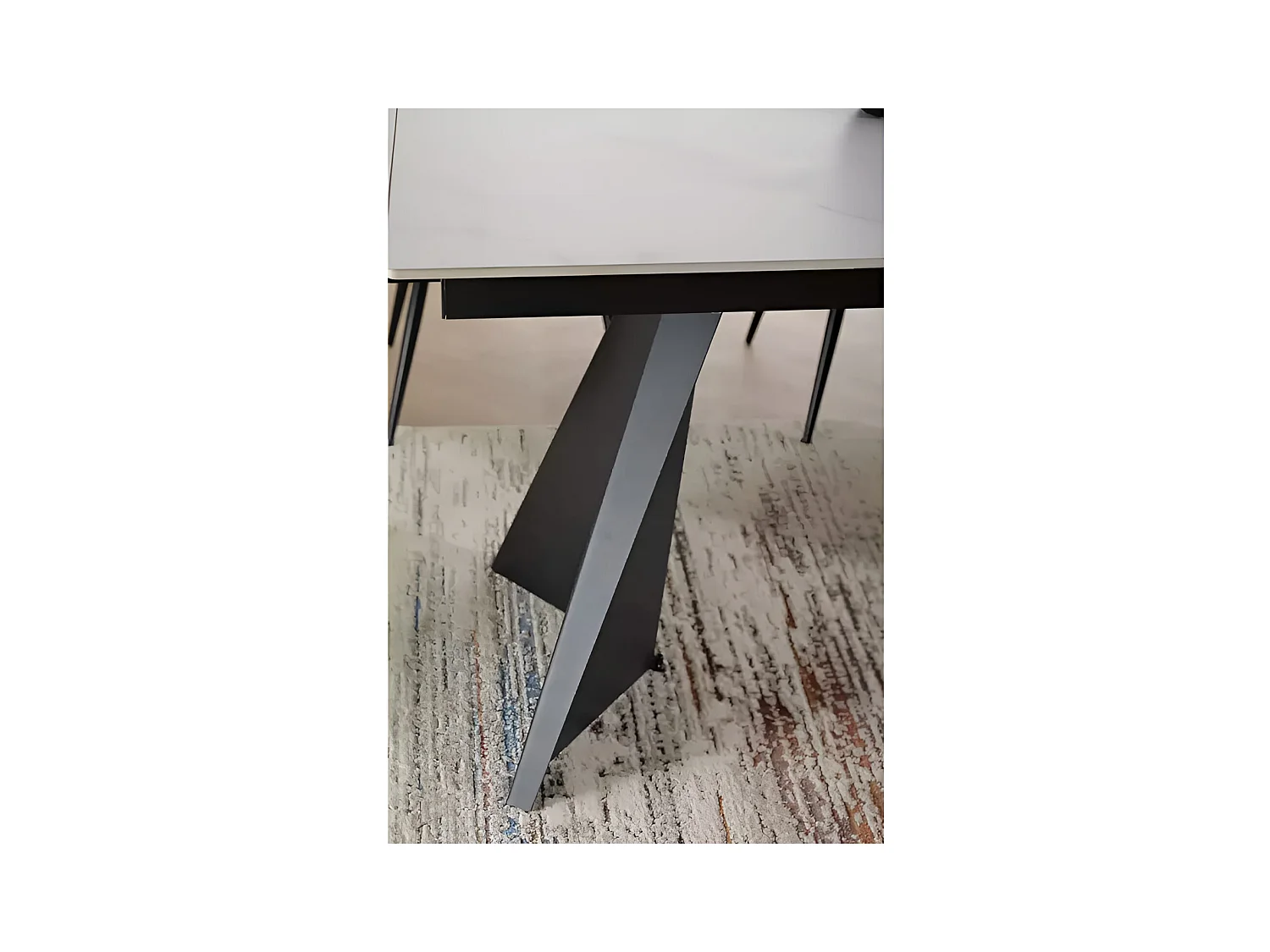 Table à manger Laconi (90x160-220)/céramique/métal/Blanc