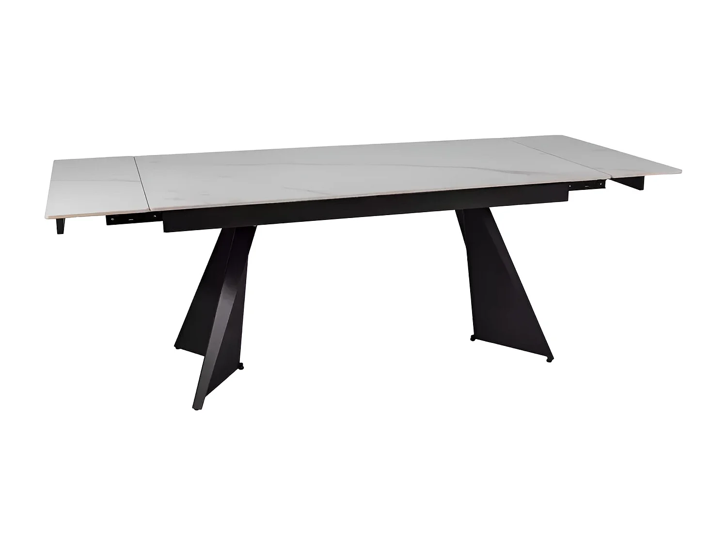 Table à manger Laconi (90x160-220)/céramique/métal/Blanc