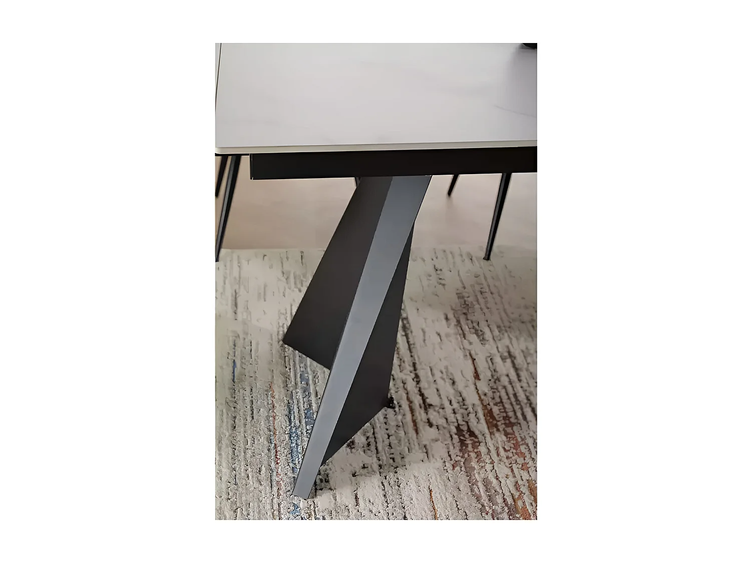 Table à manger Laconi (90x160-220)/céramique/métal/Blanc