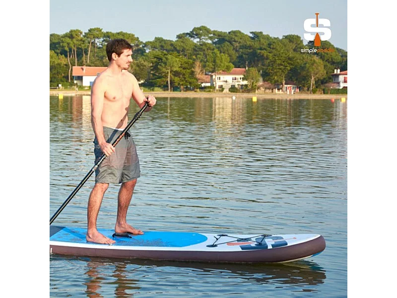 Paddle Gonflable UGAL 10'6 30'' 6" (315 x 76 x 15 cm) avec Pagaie, Leash, Pompe et Sac de Transport