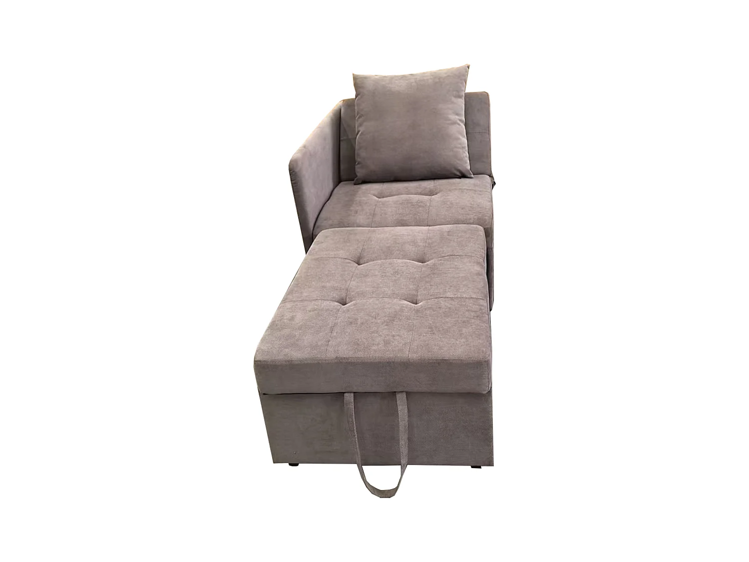 Canapé-lit rembourré 3 en 1 - 60 x 150 cm - canapé avec dossier réglable - Tissu Lin - gris