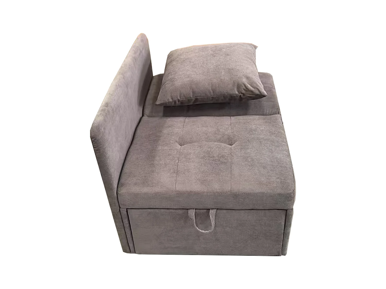 Canapé-lit rembourré 3 en 1 - 60 x 150 cm - canapé avec dossier réglable - Tissu Lin - gris