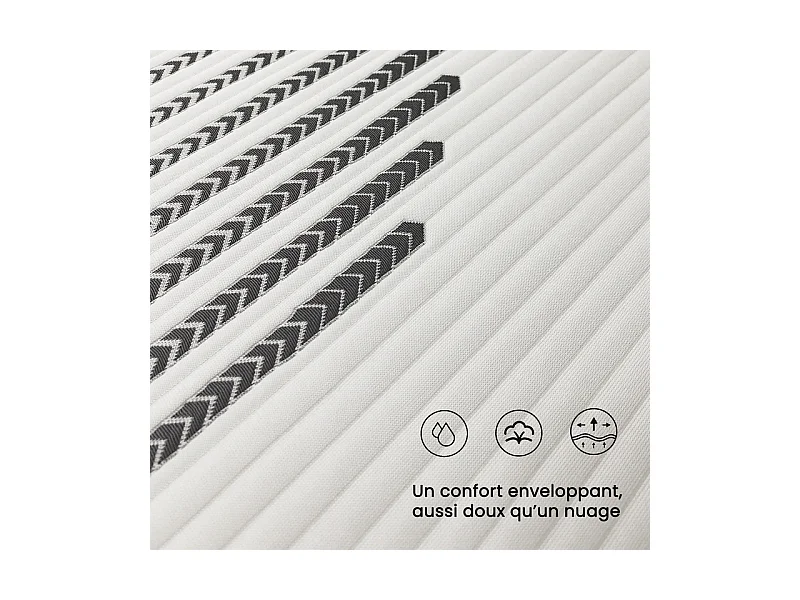 Matelas 160x200 cm HavenlyHome, Très épais 25 cm,Réversible Soutien, Mousse Mémoire de Forme, Anti-acarien,Anti-bactérien