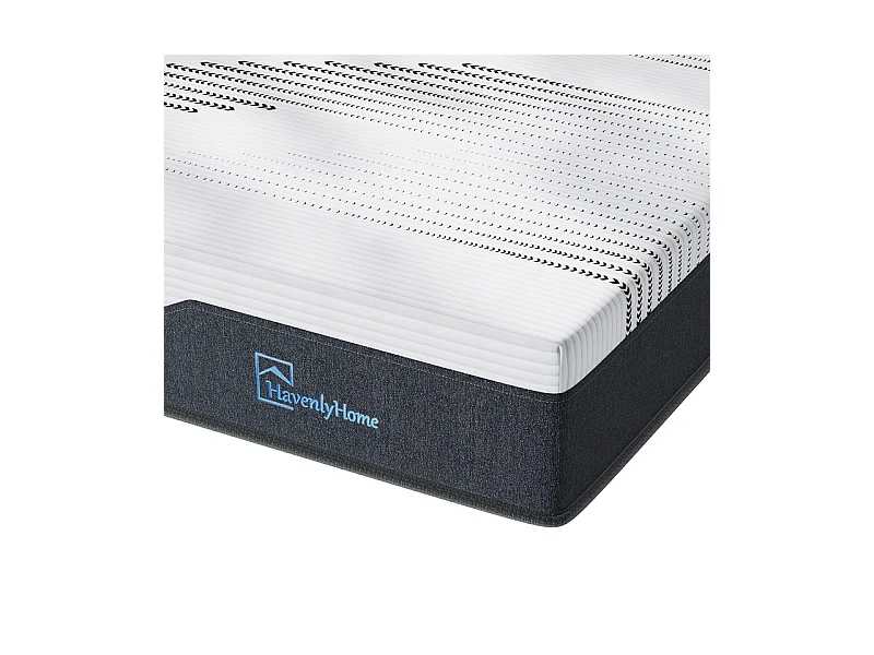 Matelas 160x200 cm HavenlyHome, Très épais 25 cm,Réversible Soutien, Mousse Mémoire de Forme, Anti-acarien,Anti-bactérien