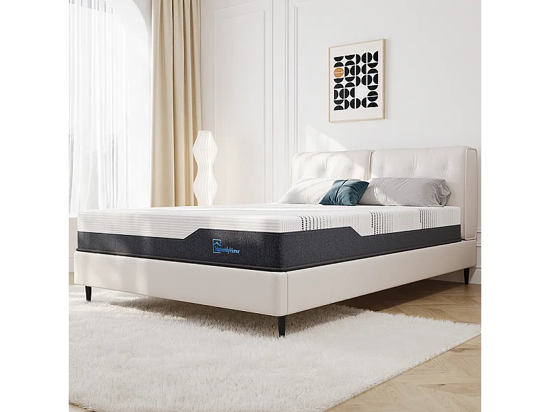 Matelas 160x200 cm HavenlyHome, Très épais 25 cm,Réversible Soutien, Mousse Mémoire de Forme, Anti-acarien,Anti-bactérien