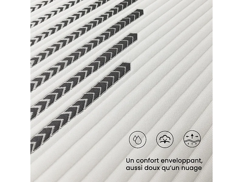 Matelas 160x200 cm HavenlyHome, Très épais 25 cm,Réversible Soutien, Mousse Mémoire de Forme, Anti-acarien,Anti-bactérien
