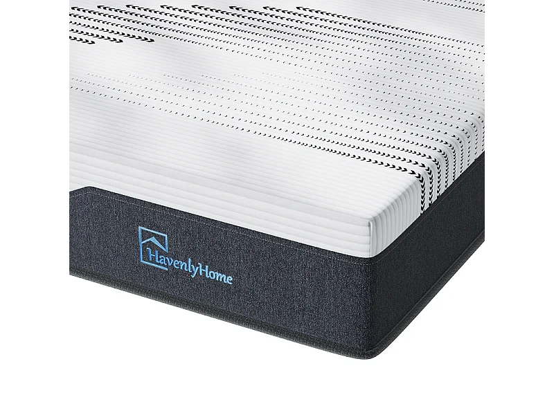 Matelas 160x200 cm HavenlyHome, Très épais 25 cm,Réversible Soutien, Mousse Mémoire de Forme, Anti-acarien,Anti-bactérien