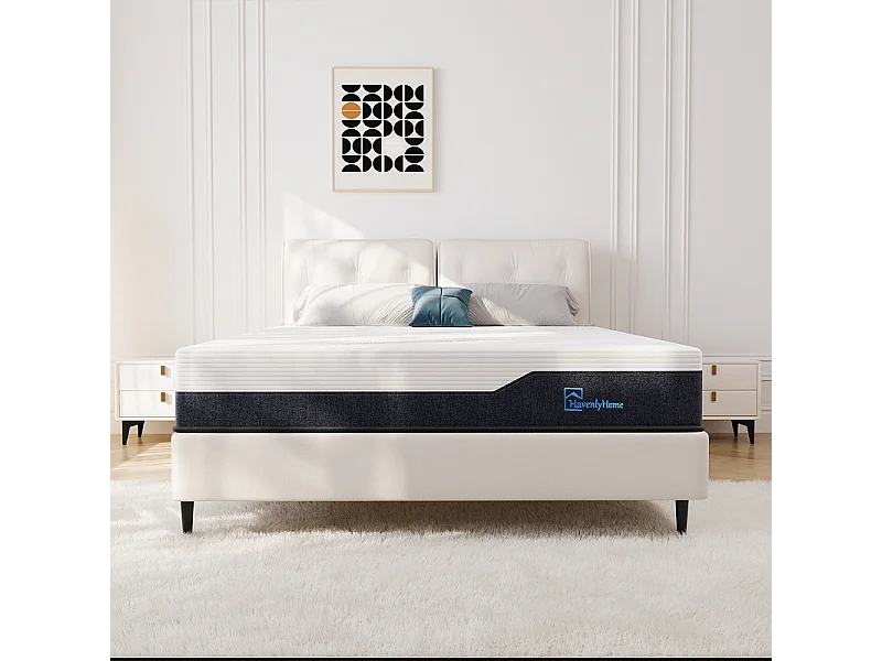 Matelas 160x200 cm HavenlyHome, Très épais 25 cm,Réversible Soutien, Mousse Mémoire de Forme, Anti-acarien,Anti-bactérien