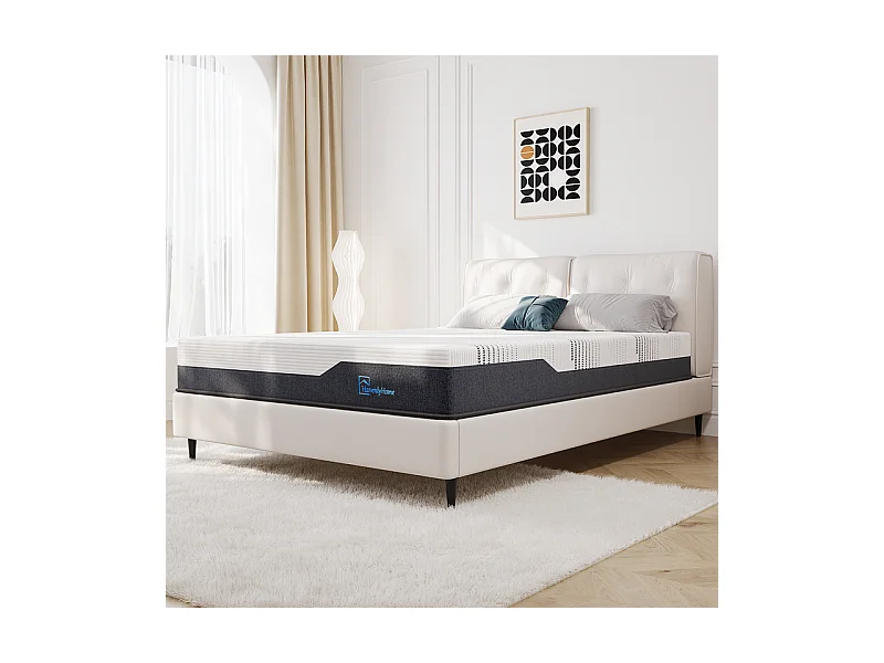 Matelas 140x190 cm HavenlyHome, Très épais 25 cm,Réversible Soutien, Mousse Mémoire de Forme, Anti-acarien,Anti-bactérien