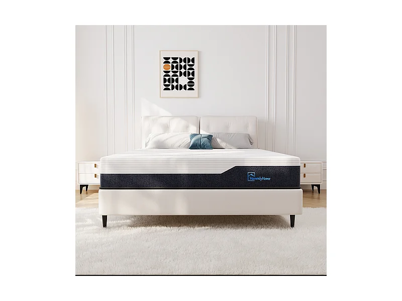 Matelas 140x190 cm HavenlyHome, Très épais 25 cm,Réversible Soutien, Mousse Mémoire de Forme, Anti-acarien,Anti-bactérien