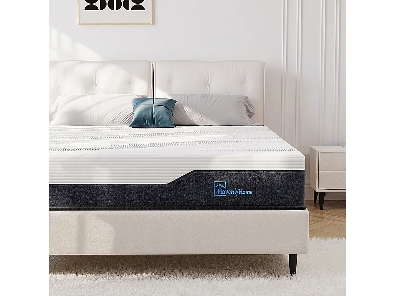 Matras140x190 cm HavenlyHome, extra dik 25 cm, omkeerbare ondersteuning, traagschuim, ademend, anti-mijt en antibacterieel