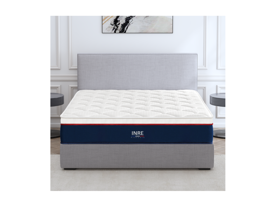 Matratze 140x190 cm INRE, 30 cm – Memory Foam, Wendbar, 7 ergonomische Zonen, Umweltfreundlicher und atmungsaktiver Stoff, Optimaler Komfort