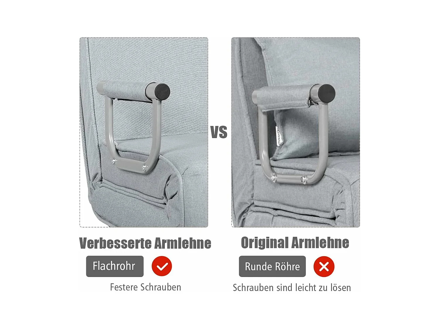 4-in-1 slaapstoel, inklapbaar, slaapbank met 5 standen, verstelbare rugleuning,bankbed met metalen frame, belastbaar tot 150 kg TH32639