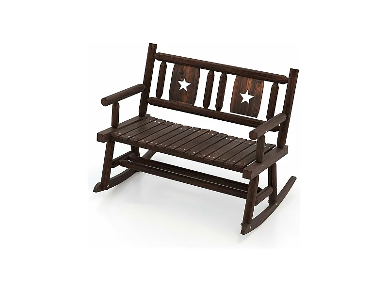 Tuinbank, schommelbank, zitbank tot 320 kg belastbaar, houten bank voor 2-zits, terrasbank van hout, parkbank voor tuin, terras, balkon, 111 x 85 x 89 cm