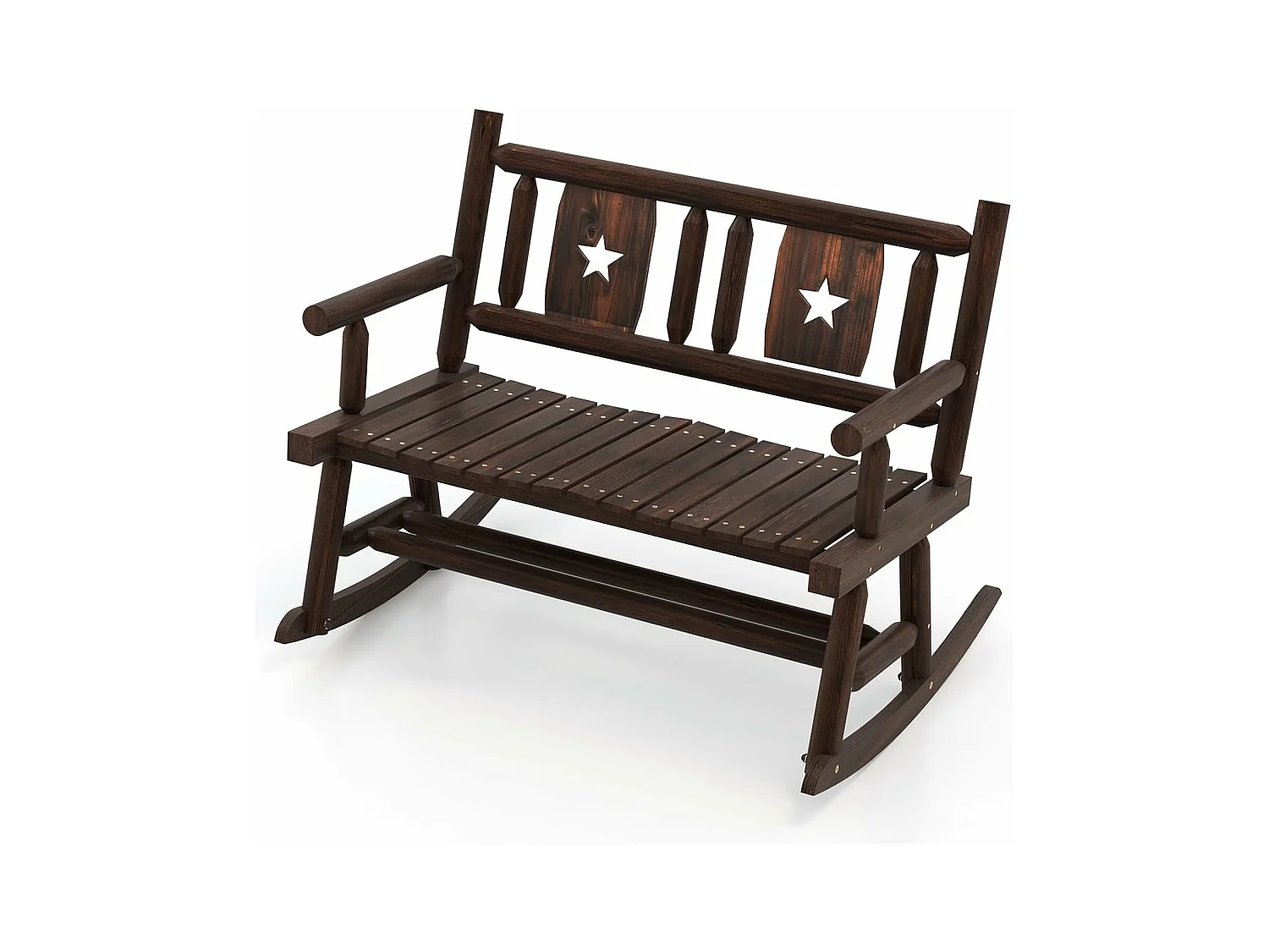 Tuinbank, schommelbank, zitbank tot 320 kg belastbaar, houten bank voor 2-zits, terrasbank van hout, parkbank voor tuin, terras, balkon, 111 x 85 x 89 cm