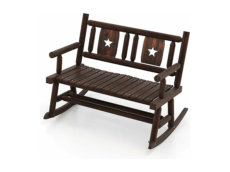 Tuinbank, schommelbank, zitbank tot 320 kg belastbaar, houten bank voor 2-zits, terrasbank van hout, parkbank voor tuin, terras, balkon, 111 x 85 x 89 cm