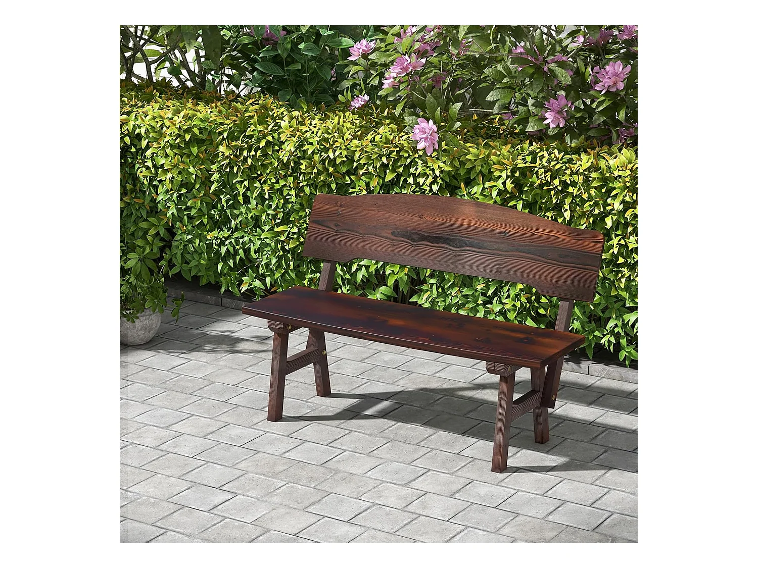 Tuinbank, schommelbank, zitbank tot 320 kg belastbaar, houten bank voor 2-zits, terrasbank van hout, parkbank voor tuin, terras, balkon, 111 x 85 x 89 cm