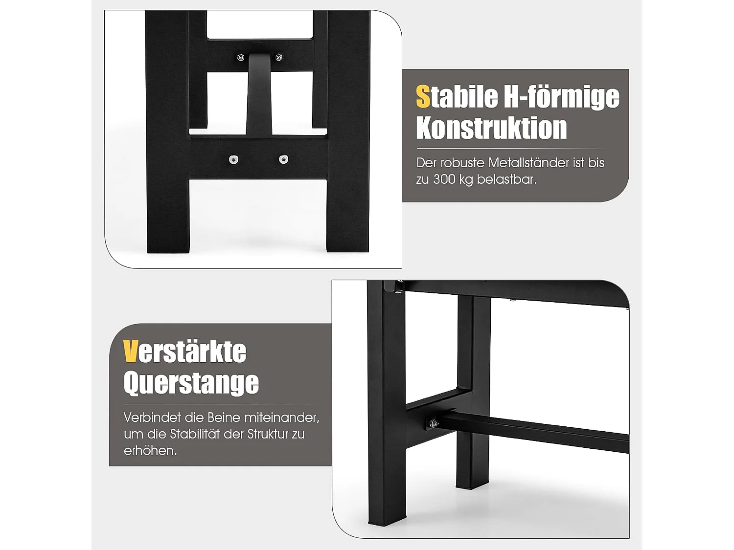 Tuinbank, weerbestendig, 2-zitsbank, all-weather parkbank van HDPE, terrasbank zonder rugleuning voor tuin, park en balkon, 120 x 36 x 40,5 cm (grijs) ZB33351