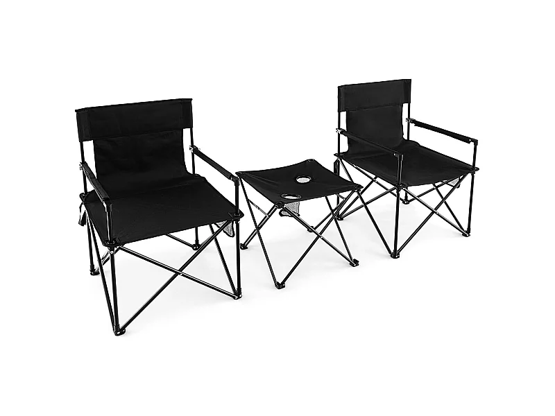 Extra grote campingstoelen, inklapbare visstoelen met opbergtas, bijzettafel met 2 bekerhouders,klapstoelen voor kamperen, vissen ZB33575