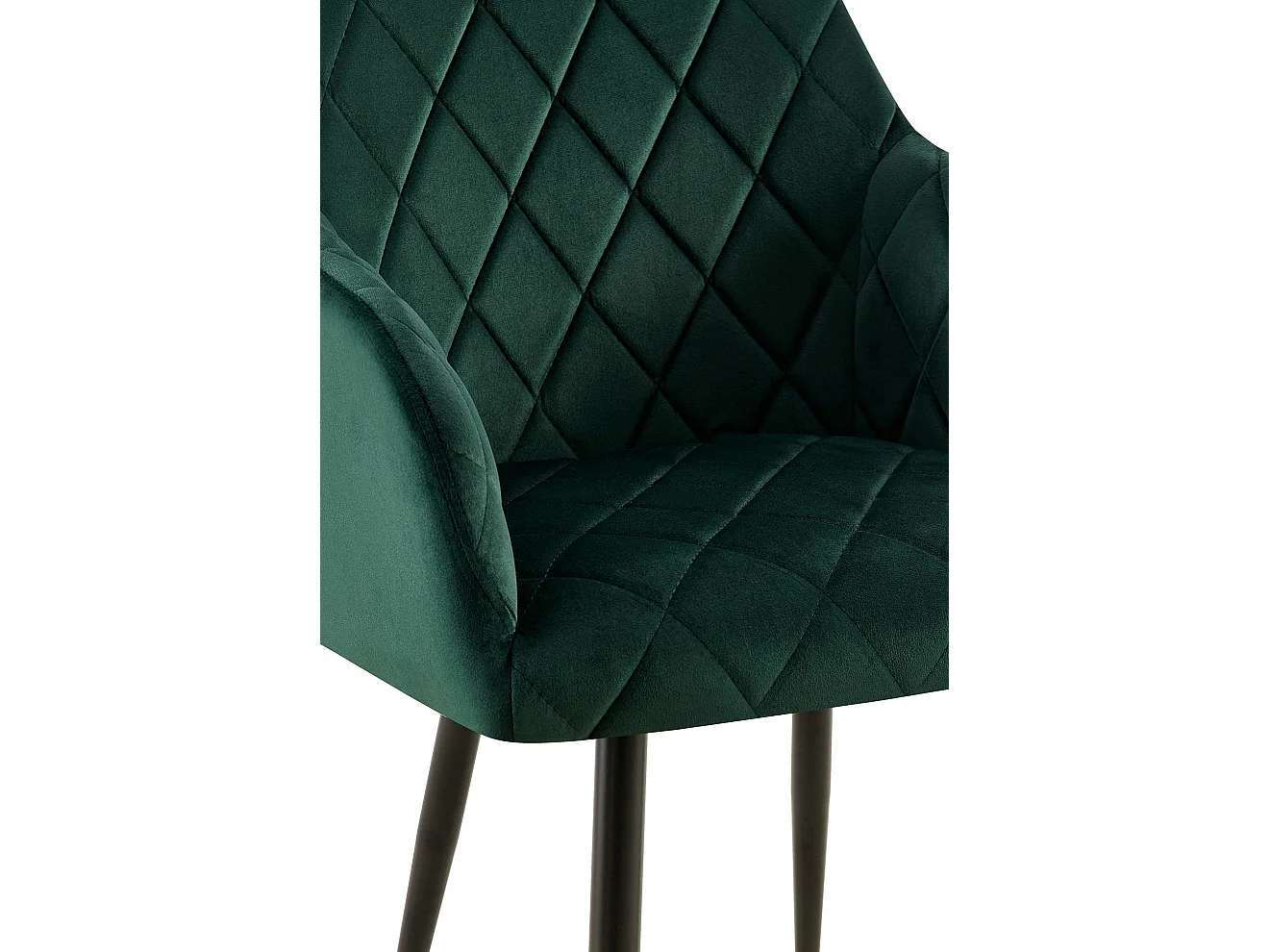 Lot de 2  chaises avec accoudoirs - Velours - Vert - Monett