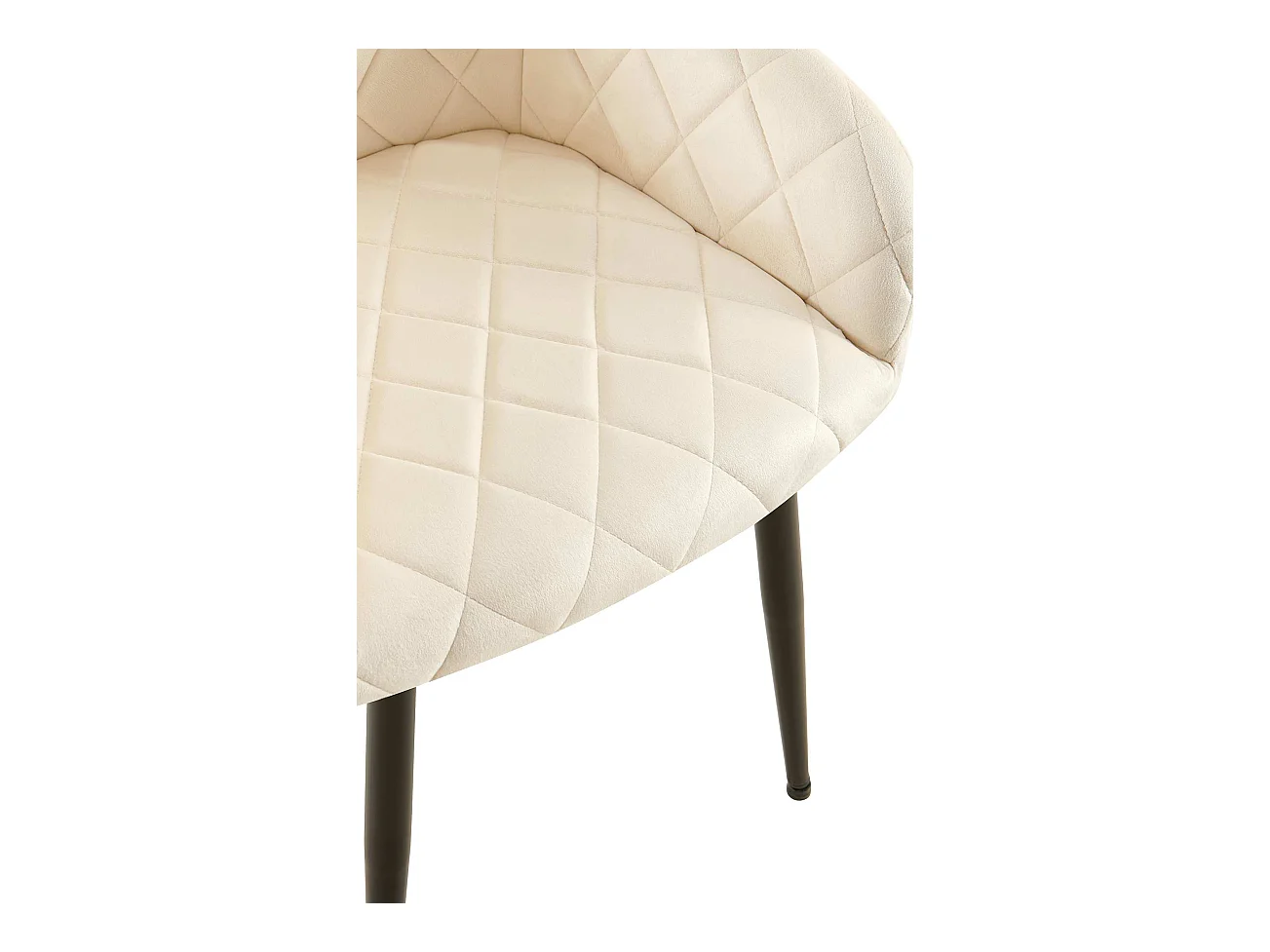 Lot de 2  chaises avec accoudoirs - Velours - Crème - Monett