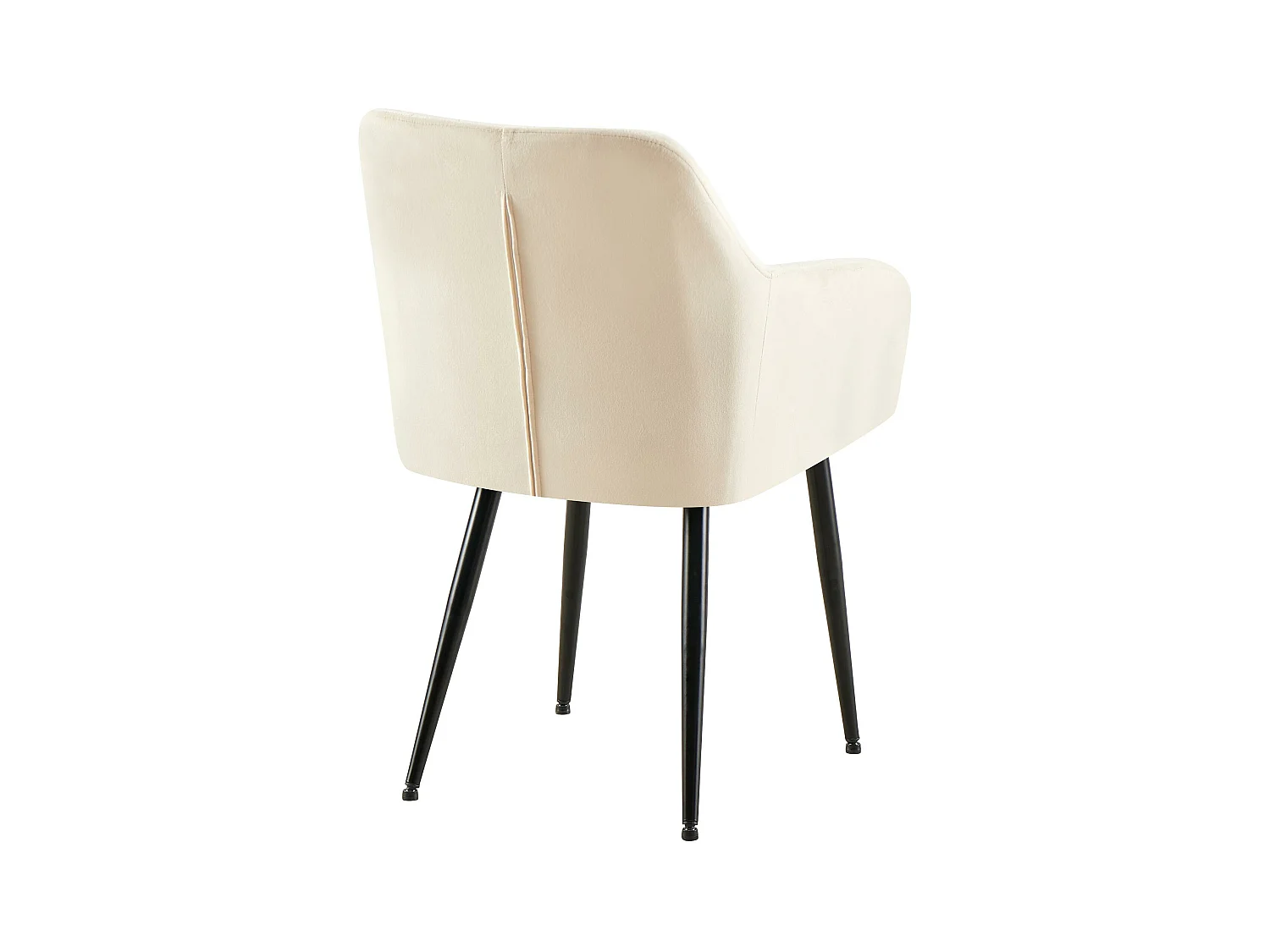 Lot de 2  chaises avec accoudoirs - Velours - Crème - Monett