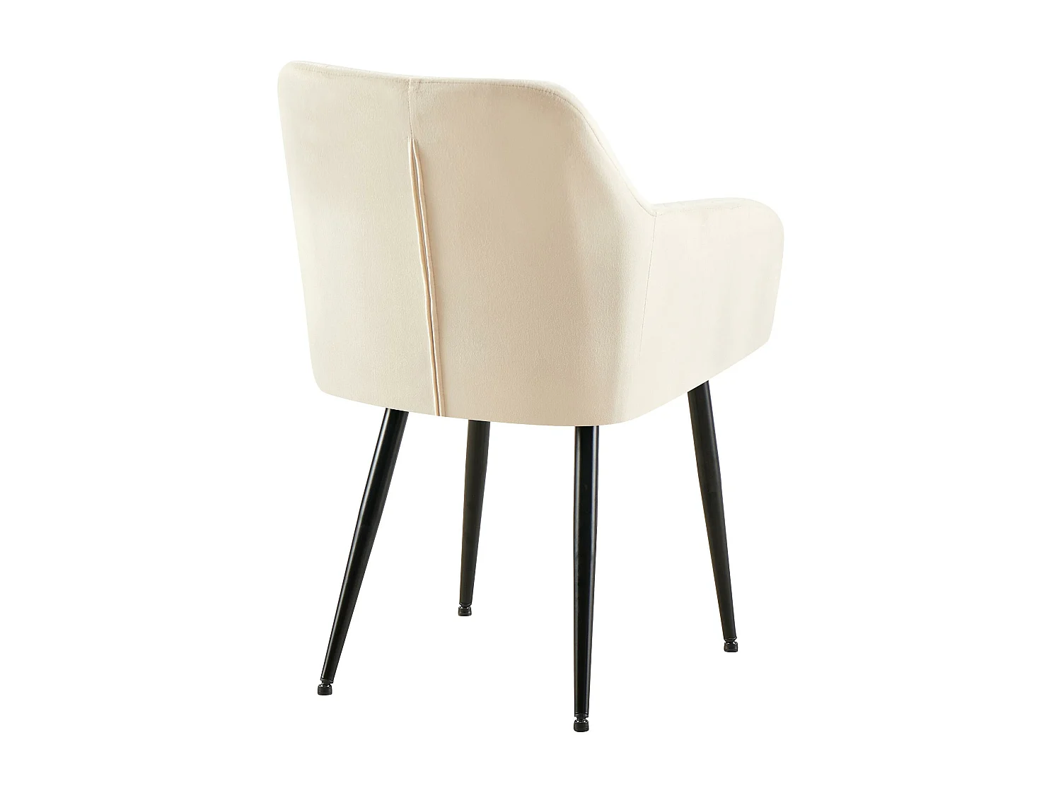 Lot de 2  chaises avec accoudoirs - Velours - Crème - Monett