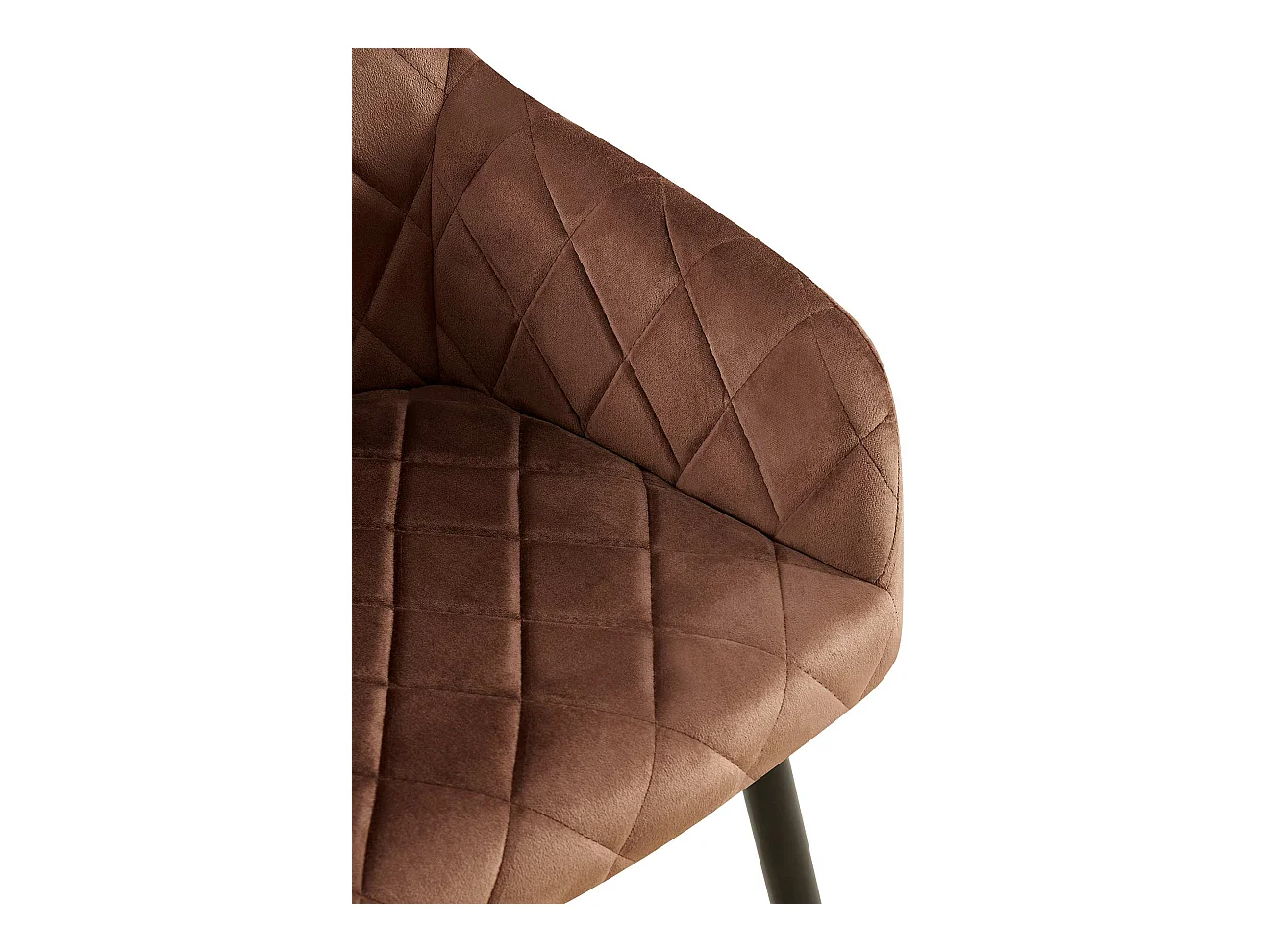 Lot de 2  chaises avec accoudoirs - Velours - Marron - Monett