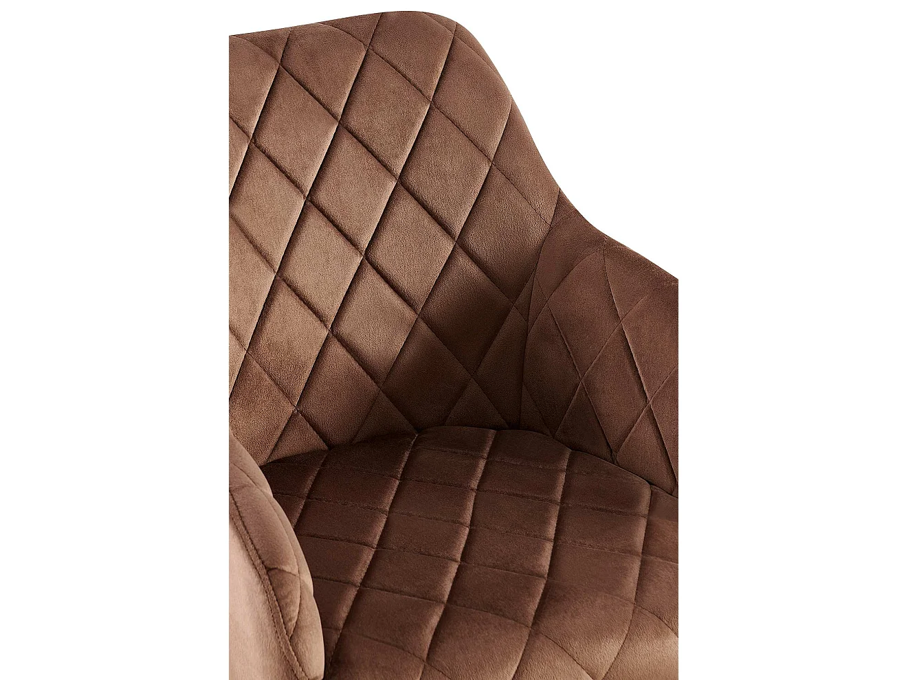 Lot de 2  chaises avec accoudoirs - Velours - Marron - Monett