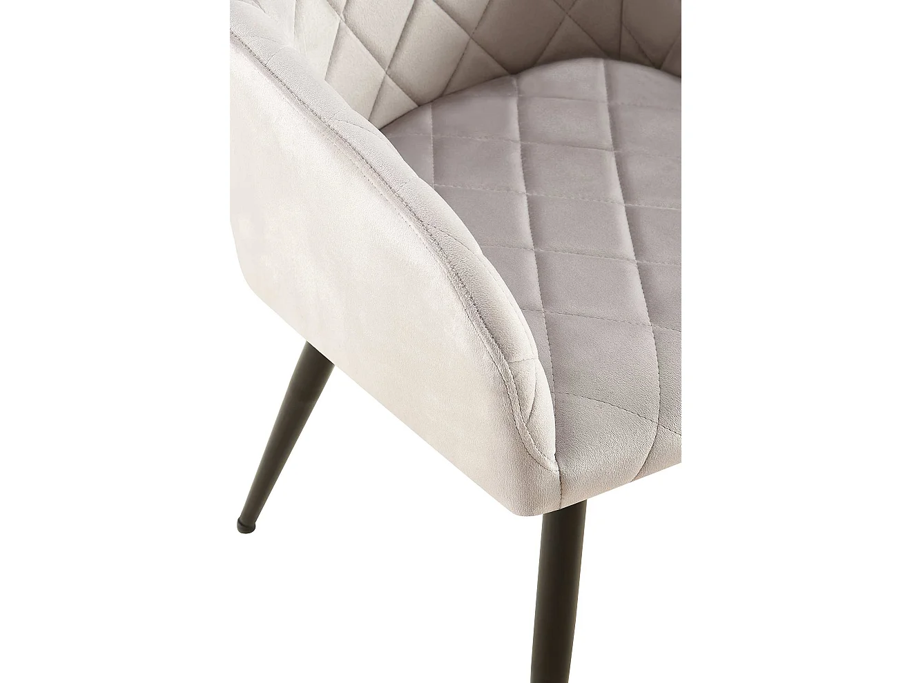 Lot de 2  chaises avec accoudoirs - Velours - Gris - Monett