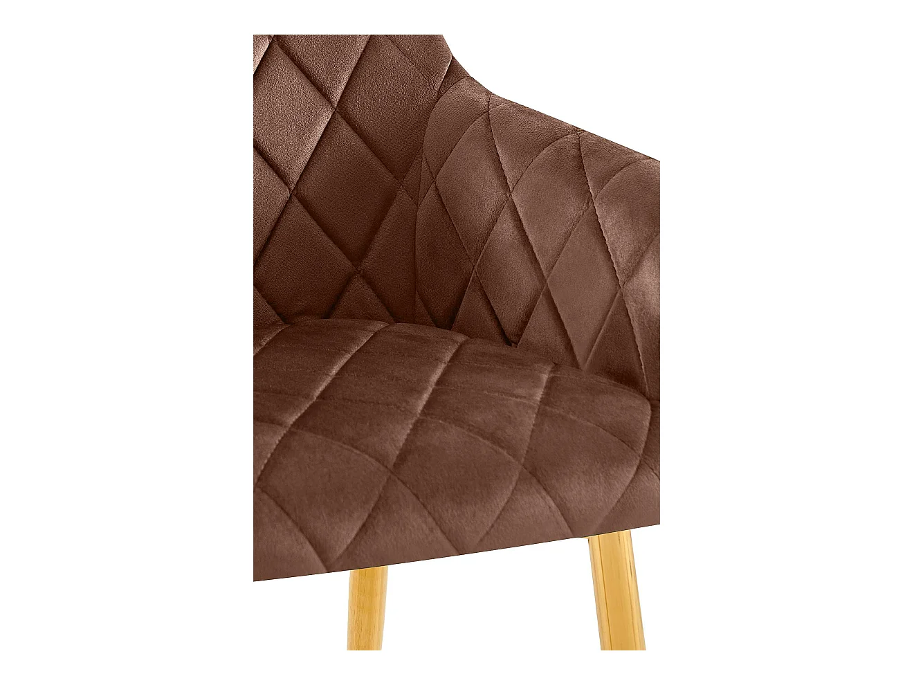 Lot de 2  chaises avec accoudoirs - Velours - Marron - Monett