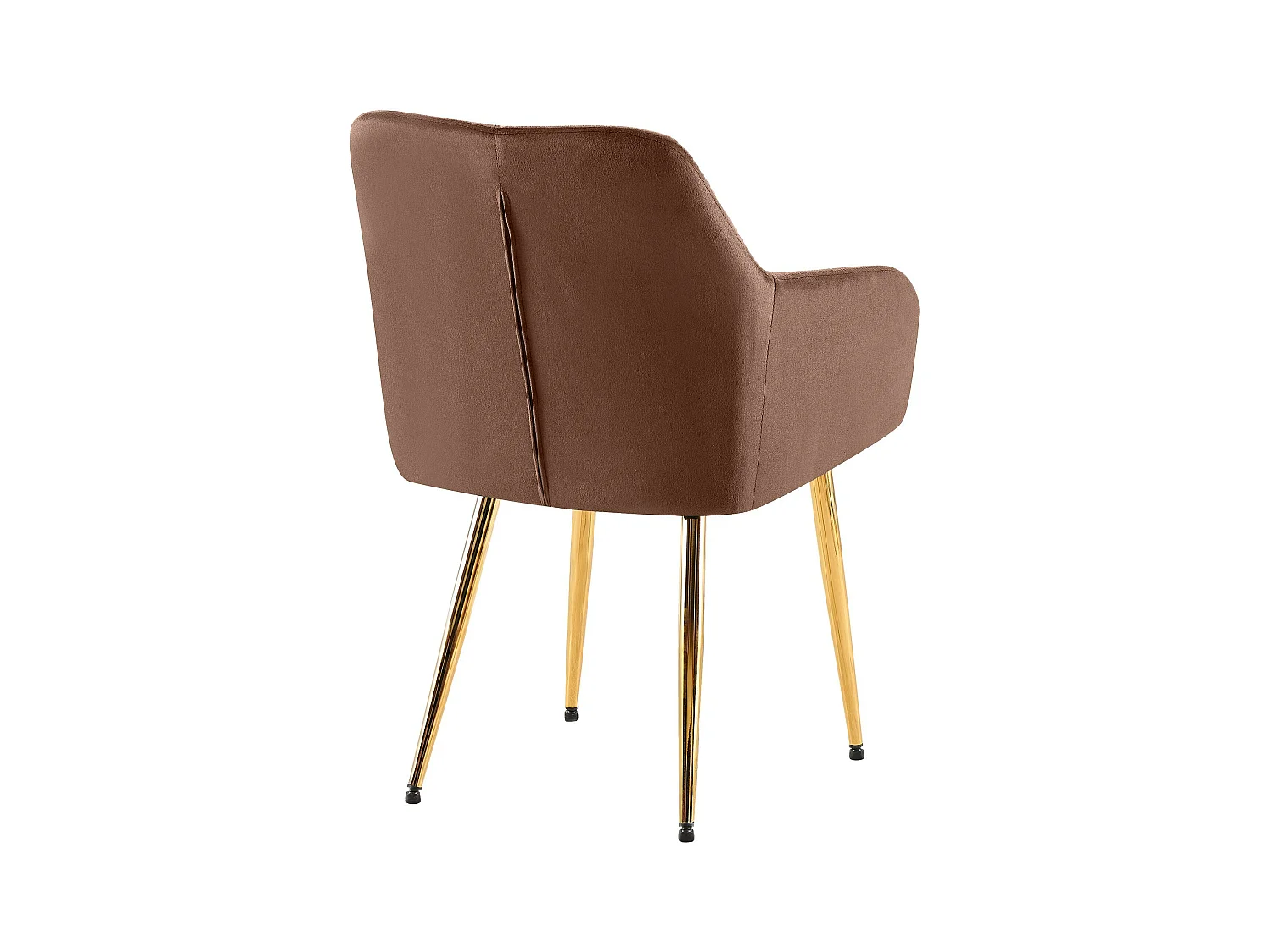 Lot de 2  chaises avec accoudoirs - Velours - Marron - Monett