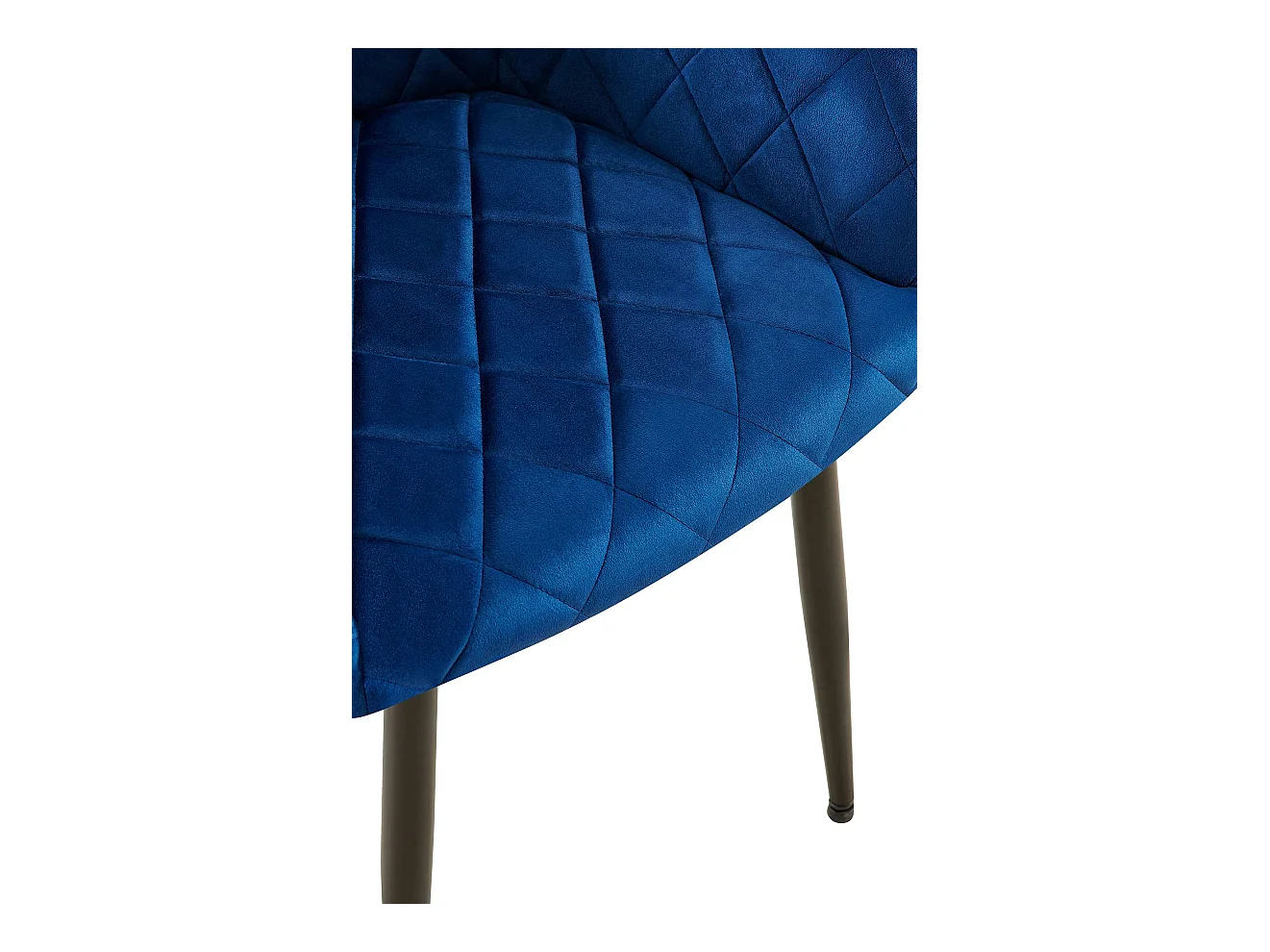 Lot de 2  chaises avec accoudoirs - Velours - Bleu foncé - Monett