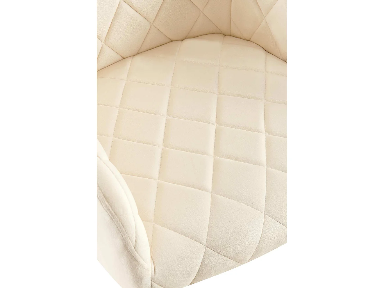 Lot de 2  chaises avec accoudoirs - Velours - Crème - Monett