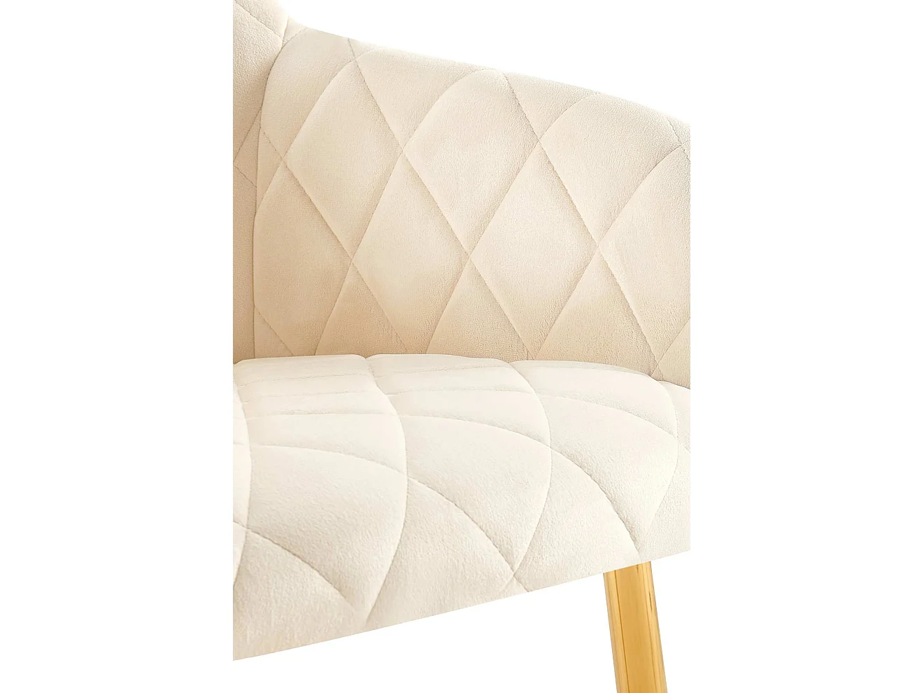 Lot de 2  chaises avec accoudoirs - Velours - Crème - Monett